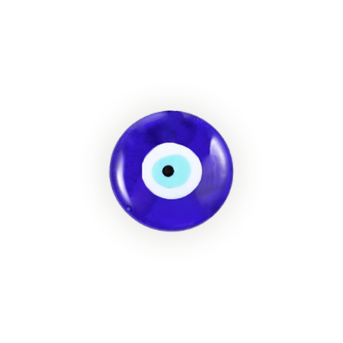 a single blue glass evil eye