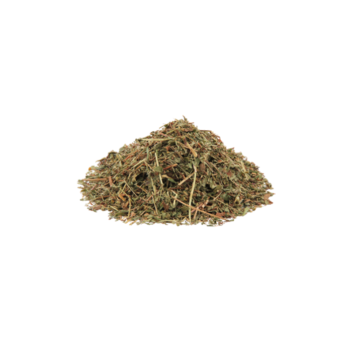 a small pile of dried cinquefoil herb