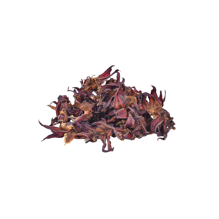 small pile of dried hibiscus flowers