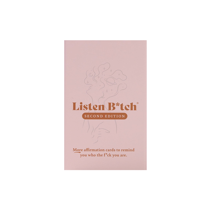 op cover of Listen Bitch Second Edition Affirmation Cards