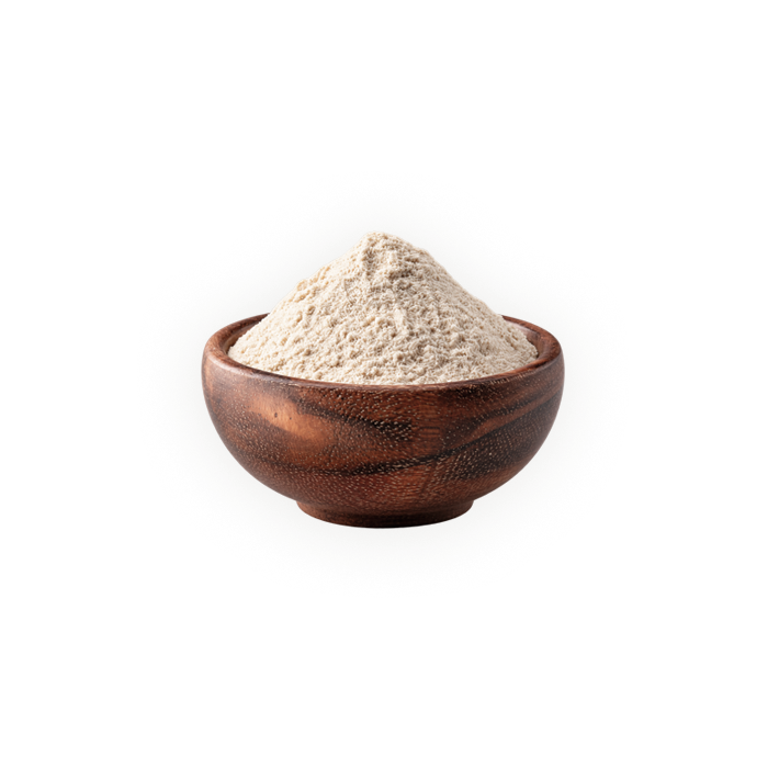 orris root powder in a small wood bowl