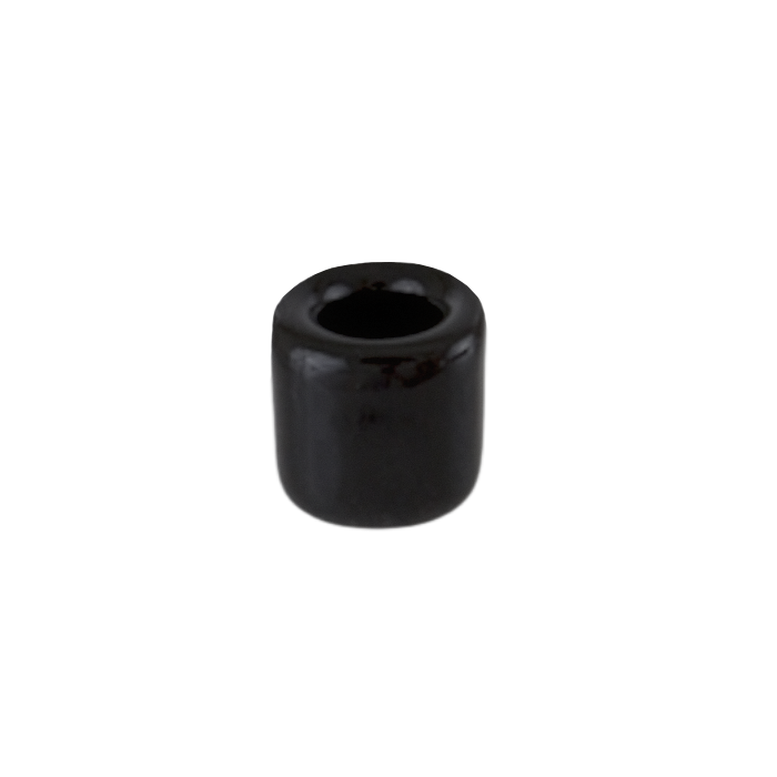 a small black candle holder